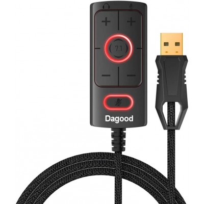 Dagood Sound Card for 3.5mm Gaming Headsets Earphones No Drivers Needed